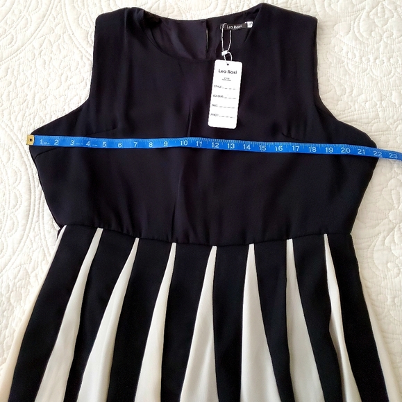 👀50% OFF‼️🖤🤍 NWT👗Beautiful Leo Rosi black and beige dress - Picture 7 of 9